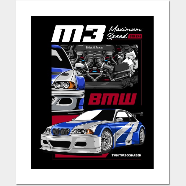 GTR E46 Maximum Speed Wall Art by Harrisaputra